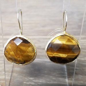 TIGER EYE Faceted Nataural Stone Earring